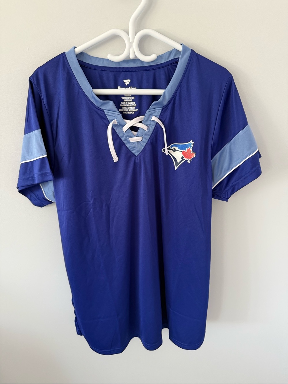Fanatics Toronto Blue Jays Lace-Up V-Neck Women's Top - Royal Blue